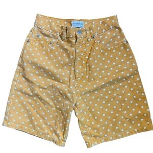 Vintage 90s Sostanza Mustard Polka dot High Waisted Bermuda Shorts